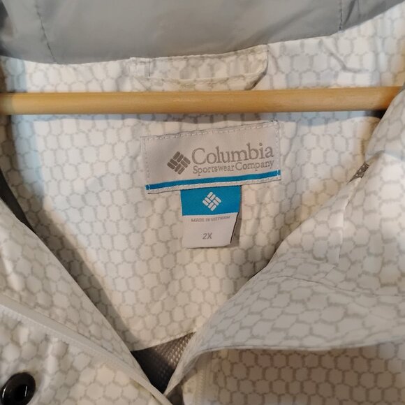 Columbia Women's White Grey Omni-Tech Waterproof Performance Jacket Size 2X - Picture 3 of 3